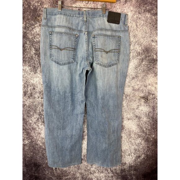 Anchor Blue Jeans Mens 36x34 Blue Y2K Beyond Baggy Loose Fit Wide Leg Distressed - Picture 9 of 12